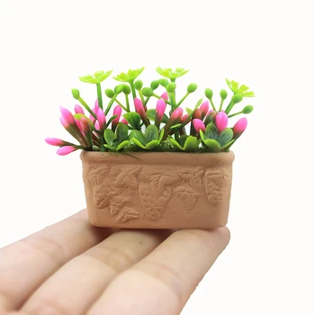 1/12 Lėlių namelio miniatiūriniai priedai Mini vazoninių augalų gėlių modelis Žaislas lėlių namams dekoruoti