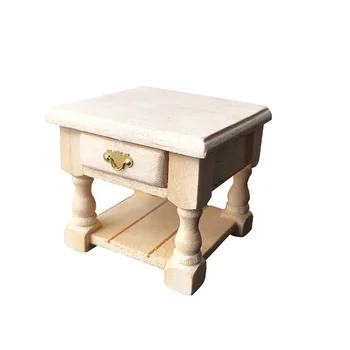 1/12 Lėlių namelis Miniatiūrinis medinis stalas Modeliavimas Arbatos stalas Stalo baldų modelis Žaislas mini dekoravimui Lėlių namelio aksesuarai