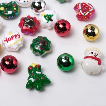 1 Kompiuteris Akrilo karoliukai Christmas Focus karoliukai Maistiniai silikoniniai kūdikių dantų naujagimiai Žaislai 