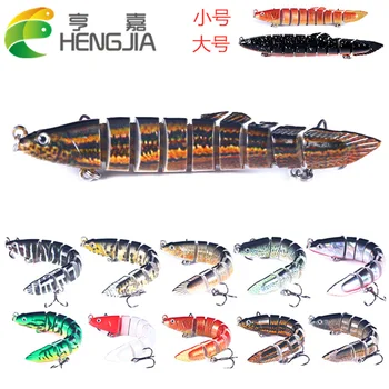 1 PC 10/14CM 10/21.4G Minnow Jointed Loach Masalai Big Luya Fishing Lure Multi-Section Sea 3D Fish Artificial spinning Tackle