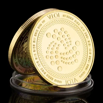 1 PCS kriptovaliuta IOTA moneta IOTA paauksuota kolekcinė kolekcija Menas Fizinės proginės monetos