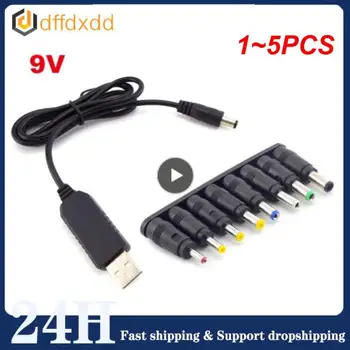 1 ~ 5PCS į nuolatinės srovės maitinimo kabelį Universalus USB į DC lizdo įkrovimo kabelis Maitinimo laido kištuko jungties adapteris maršrutizatoriaus mini ventiliatoriaus garsiakalbiui