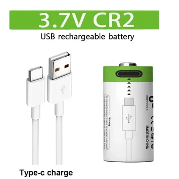 100% Originalus CR2 3V ličio baterija įkraunamas USB, tinkamas skaitmeniniams fotoaparatams GPS apsauga ir medicinos prietaisai + kabeliai