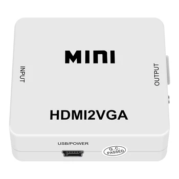 1080P HD vaizdo garso dėžutės keitiklis HDMI suderinamas su VGA nešiojamam kompiuteriui Xbox360 DVD PS3 PC TV dėžutės projektorius