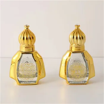 10ml Prabangus auksinis daugkartinio užpildymo kvepalų buteliukas stiklinis ritininis eterinio aliejaus buteliukas Tuščias kosmetikos mėginio indas kelionėms
