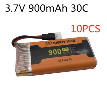 10vnt 30c 900mAh 3.7V LiPo baterija Syma X5 x5c x5c-1 x5s x5sw x5sc v931 h5c MJX x708 RC Drone 3.7 V 902555 Lipo baterija