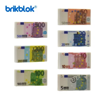 10vnt./lot. 1*2 Plytos Europa Plytelės Pinigų popierius Banknotas 100 EUR 500 EUR MOC statybiniai blokai Žaislai vaikams