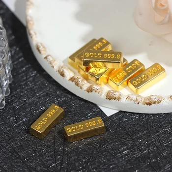 10vnt/rinkinys 1:12 Lėlių namelis Miniatiūriniai aukso luitai Monetų modelis Lėlių namų dekoro žaislai