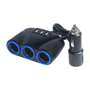 12V-24V Automobilinis cigarečių degiklis Lizdo skirstytuvo kištukas LED automatinių lizdų adapteris USB automobilinis įkroviklis Mobiliojo telefono MP3 DVR priedai