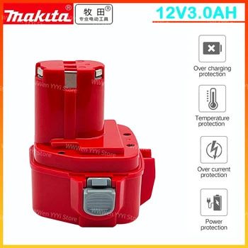 12V Makita 3000mAh Pakaitinė baterija 2.0Ah Ni CD įkraunamos baterijos Elektriniai įrankiai Bateria PA12 1220 1222 1235 1233S 6271D