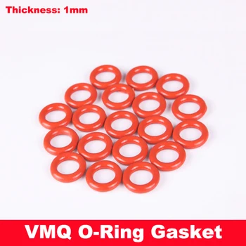 150vnt 13x1 13*1 18x1 18*1 (OD *T) 1mm storio VMQ maistinės raudonos silikoninės gumos alyvos filtro sandariklis O žiedo O žiedo tarpinė