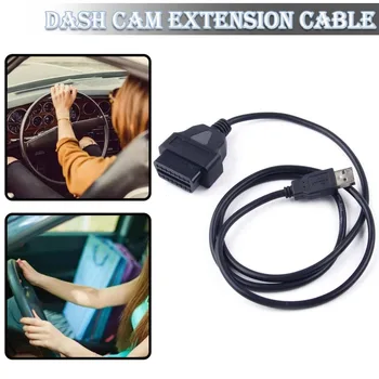 1pc 1M Automobilio juoda diagnostikos įrankis su 16 kontaktų į USB sąsają įkroviklio adapteris OBD2 OBDII automobilių kabelių įrankių priedai