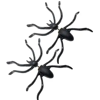 1Pc Funny Spider auskarai Stud Halloween Party Gothic Punk 3D Creepy Black Spider Ear Stud auskarai Puošni suknelė Juvelyriniai dirbiniai