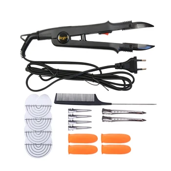 1Set Fusion Iron Heat Connector Hair Extensions Machine Constant Temperature EU/US Plug Hair Accessory Kit Keratin Bonding Tools
