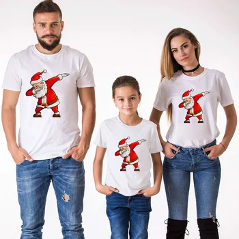 1vnt Kalėdiniai šeimos derantys marškinėliai Drabužiai Kalėdų senelis Šeima atrodo Naujųjų metų juokingi marškinėliai Mamytė Tėtis ir vaikai Kūdikio marškinėliai