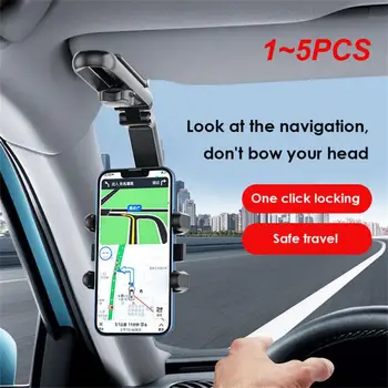 1~5PCS RYRA 360° automobilio galinio vaizdo veidrodėlis Telefono laikiklis, skirtas automobilyje montuojamam telefonui ir GPS laikiklio palaikymui Besisukantis reguliuojamas teleskopinis