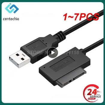 1~7PCS 35cm USB adapteris PC 6P+7P DVD Rom SATA į USB 2.0 keitiklis Slimline Sata 13 kontaktų adapterio disko kabelis PC nešiojamam kompiuteriui