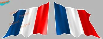 2 x Prancūzijos vėliavos kairėje dešinėje Automobilio lipdukas Lipdukas jūsų visiems automobiliams Lenktyninis nešiojamas kompiuteris Motociklininko šalmas Bagažinė Įrankių dėžė Banglenčių kemperis
