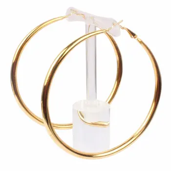 2016 Fashion Big Round Hoop auskarai Brincos Boucle Oreille Gold Color Smooth Polish auskarai moterims Engagnment 7cm