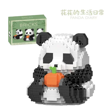 2023 Kūrybingas kinų gyvūnų pandų statybinis blokas Šviečiantis MINI Panda namų dekoravimas Kaladėlių berniukų ir mergaičių vaikų žaislų dovana