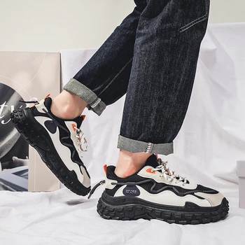 2023 Nauji batai vyrams Kryželiu surišti vyriški vulkanizuoti batai Aukštos kokybės apvalaus piršto laisvalaikio platforma Neslystantys kvėpuojantys sportbačiai