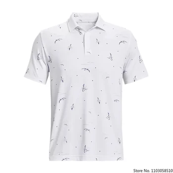 2023 Vyriški balti spausdinti golfo marškinėliai Vasaros laisvalaikio POLO marškinėliai Patogus lauko sportas Populiariausias Amerikos beisbolo marškinėliai