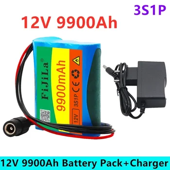 2024 Nouvelle Plaque De Protection 18650 3S1P 12V 9900mah Li - ion Super Batterie Rechargeable + Chargeur 12.6V