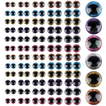 20vnt 6 spalvų blizgučiai plastikinės apsauginės akys 9mm-40mm apvalios lėlių akys lėlės meškos zuikio žaislui ir 