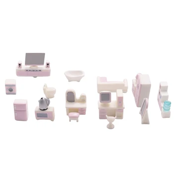 23 vnt Miniatiūrinių baldų komplektas Mini baldų dekoravimo rinkinys Miniatiūriniai lėlių namelio aksesuarai vaikų dovanoms