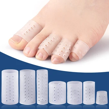 2PCS silikoninis tvarstis Pirštų pagalvėlės pirštų apsaugos nuo trinties kojų dangtelis Kvėpuojanti pirštų apsauga Pėdų priežiūros įrankis