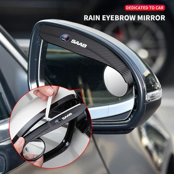 2vnt Automobilio galinio vaizdo veidrodėlis lietaus antakis mažas apvalus veidrodėlis Skirta SAAB 9-3 9-5 93 9-7 600 99 9-X 97X Turbo X Monster 9-2X GT750 92
