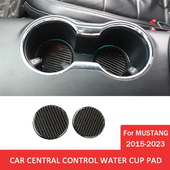 2vnt Car Water Cup Coaster Trim lipdukas Anglies pluošto lipdukas Ford Mustang 2015-2023 automobilių salono aksesuarai