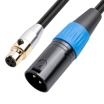 3-Pin Mini XLR Male To XLR Moteriško adapterio kabelis subalansuotas laidas įrašymui, garsiakalbių sistemos, radijo statio