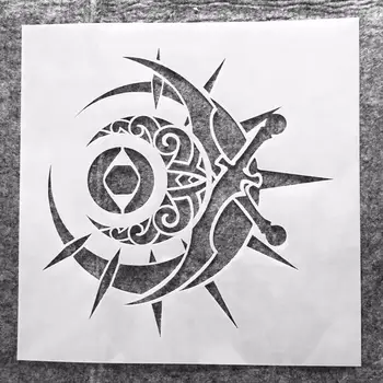 30*30cm Big Moon Eye Totem Pasidaryk pats sluoksniavimo trafaretai Sienų tapybos iškarpų knyga Spalvinimo įspaudų albumas Dekoratyvinis šablonas