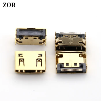 30vnt./lotas Gold-plationg MINI 19P Su HDMI suderinamas USB Female 19 kontaktų lizdo jungtis 19Pins Sockect 4DIP tipo įkrovimo prievadas