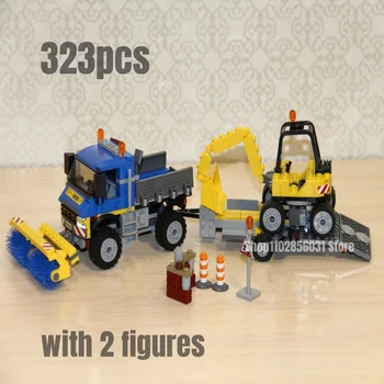 323vnt Šlavimo ir ekskavatoriaus statybinių blokų modelis Fit 60152 žaislai vaikams Kalėdų dovana