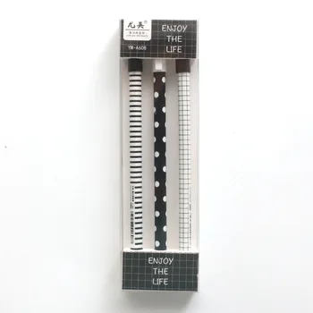 3PCS /Set White Black Gel Pen Rollerball Pen Kanceliarinės prekės Juodas rašalas 0.5mm