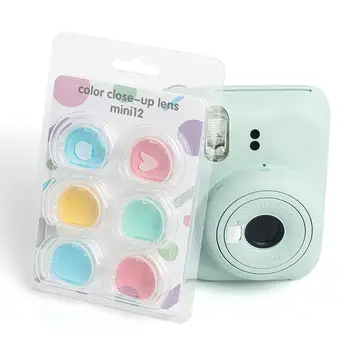 4/6colors Filtrų rinkinys Fujifilm Instax Mini 12 fotoaparatui Stambiu planu spalvų filtro objektyvas Instax Mini 12 momentinio kino kamerai G1U6