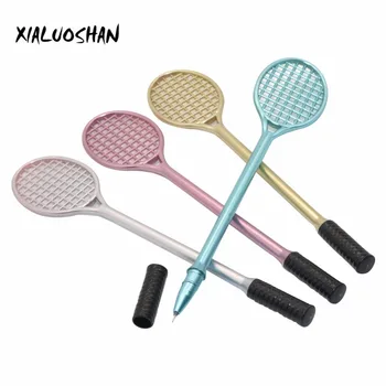 4 vnt gelinis rašiklis rašymo taškas 0.5mm kūrybinės kanceliarinės prekės mielos teniso raketės modeliavimas badmintono raketė pieštukas rašiklis rašiklis