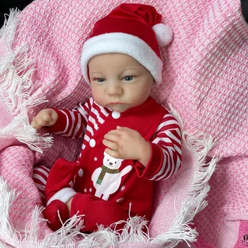 45CM Baigta atgimti lėlės kūdikiams Levi Awake Linksma Kalėdų dovana Lifelike Silikoninis vinilas Naujagimis 3D Odos matomos venos 