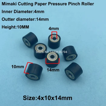 4PCS Mimaki vinilo pjovimo žiupsnelis ritininis ratas skirtas Mimaki CG-60 CG-130 CJV30 CJV150 guminio popieriaus slėgio stūmimo volas 4x10x14mm