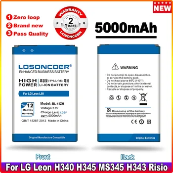 5000mAh LOSONCOER BL-41ZH akumuliatorius LG Leon L50 baterija H345 MS345 D213N Tribute 2 C40 L22C Destiny L21G Sunset L33L baterija
