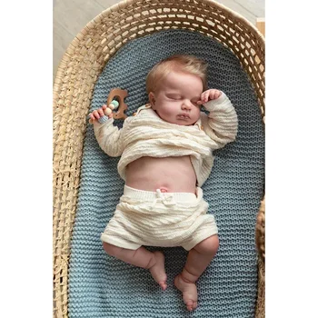50cm Loulou Reborn Lėlė Pilnas Silicoen kūnas miegantis kūdikis Lifelike 3D oda Keli sluoksniai Matomos venos Aukštos kokybės gali būti vonia