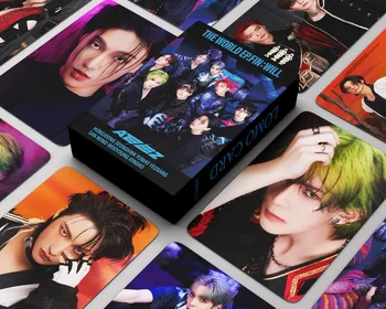 55pcs/set KPOP ATEEZ Naujas nuotraukų albumas THE WORLD EP FIN WILL Lomo Cards