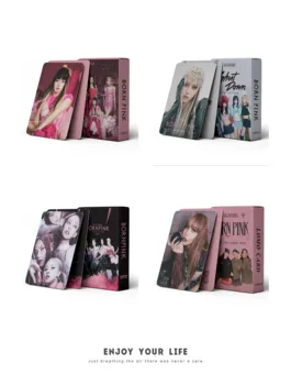 55PCS/Set Kpop Girl Group Black Twice Pink Kep1er Iu Lomo Cards Naujas nuotraukų albumas BORN Fotokortelė Žymės K-pop gerbėjų dovana