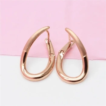 585 violetinės spalvos auksu dengti 14K rožiniai auksiniai U formos auskarai moterims madingas ryškus dizainas paprasti lengvi prabangūs vakarėlių papuošalai