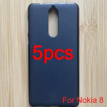5vnt Juodas dėklas, skirtas Nokia 8 TA-1004 TA-1012 TA-1052 minkštas TPU silikoninis galinio dangtelio smūgiams atsparus dangtelis, skirtas NOKIa8 apsaugos dėklui
