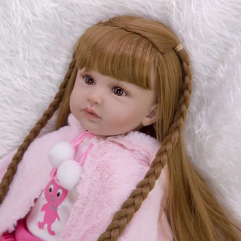 60 CM minkšta silikoninė kūdikio atgimusi lėlė mergaitės audinio kūnui 24 colių princesės mažylio ilgų plaukų Bebe mielo vaiko gimtadienio dovana