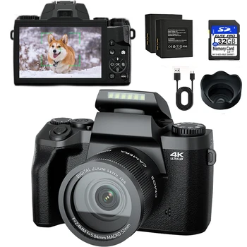 64MP skaitmeninė fotokamera SLR DSLR fotografijai Automatinis fokusavimas 4K 