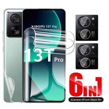 6in1 priekinė galinė ekrano apsauga, skirta Xiaomi 13T Pro 5G hidrogelio plėvelei Xiaomi13T Mi 13TPro Xaomi Xiomi 13 T Mi13T Pro fotoaparato stiklas